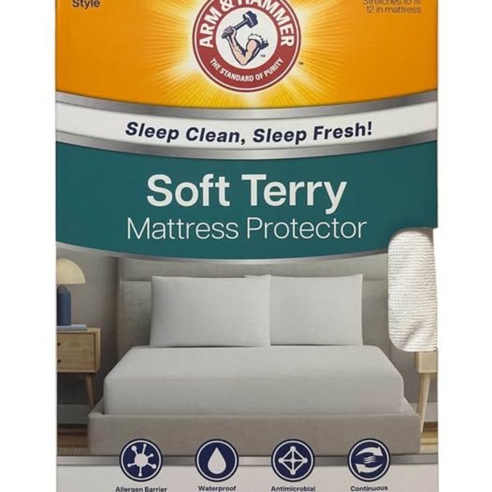 Arm & Hammer Twin/Twin XL Mattress Protector Soft Terry Feel NEW